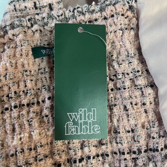 Wild Fable Tweed Crop Top Womens Medium Pink Black New - Picture 9 of 9